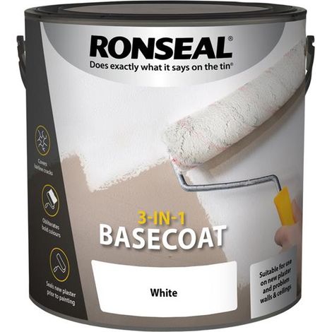 Ronseal 39399 3-in-1 Basecoat White 2.5 litre RSL39399