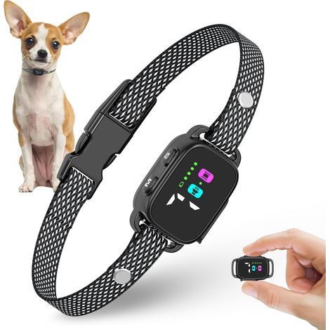 Collier anti-aboiement pour petits chiens, colliers anti-aboiements sans choc avec 7 sensibilités, 3 modes réglables bip et vibration, étanche IP67 – efficace et humain, noir de qualité supérieure (1/5)