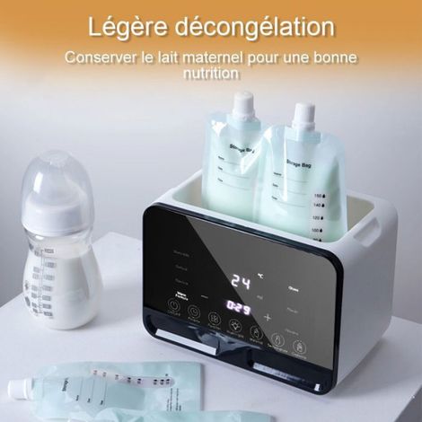 Chauffe-Biberon - Double Compartiment - Chauffage Rapide 5-7 Min - Stérilisation À La Vapeur - Pour Lait Maternel Et Préparations Infantiles - 1 Pièce (1/5)