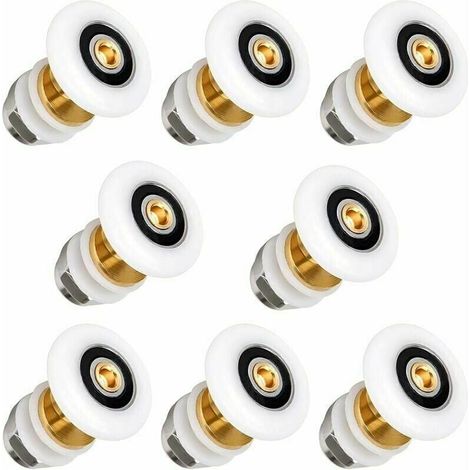 YMYNY Ersatzrollen für Duschtüren – 8er-Pack 25 mm Gleitrollen – passend für 4–6 mm dicke Glastüren (1/4)