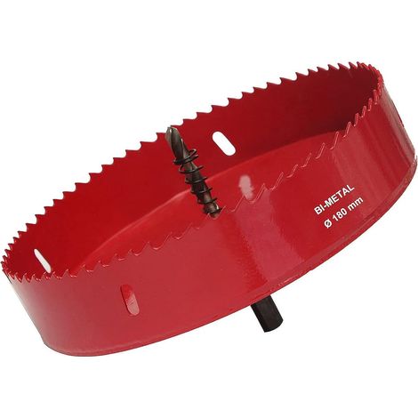 Scie trépan 180mm M42 à queue hexagonale pour métaux, aluminium, tuyaux, cloison sèche et plastique - Adaptateur inclus, carotteuse professionnelle, 1 pièce. (1/4)