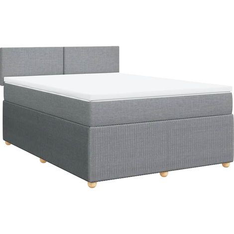 Maison Exclusive - Giroletto a Molle con Materasso Grigio Chiaro 140x200cm Tessuto (1/5)