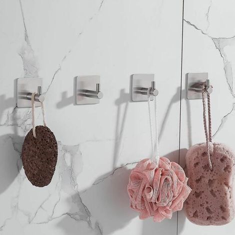 royaluxe - Ensemble d'accessoires de salle de bain 4 pièces en argent brossésalle de bains (1/3)