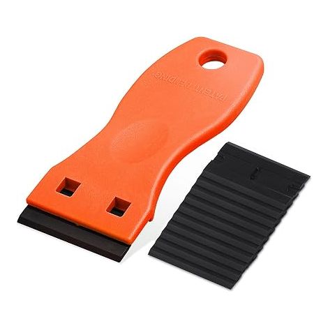Scrapers, Glass Scraper Ceramic Plate Scraper Scrapers, for Removing Labels, Glue, Paint, Stickers and Decals, Orange (1/5)