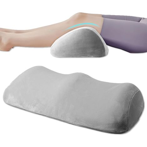 Oreiller Orthopédique pour l’élévation des Jambes, Coussin en Mousse à Mémoire pour Genoux et Jambes, Oreiller Ergonomique pour Dormeur Latéral (Gris) (1/5)