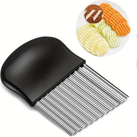 KOWOLL Coupe-frites amélioré en acier inoxydable, couteau de cuisine sécuritaire à frire (1/5)