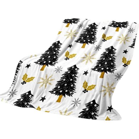 Couverture En Flanelle - 102 X 127 Cm - Pour Canapé Lit Ou Décoration De Noël - 1 Pièce (1/2)