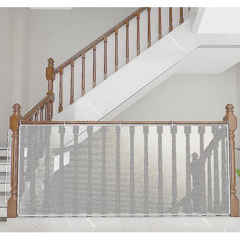filet De Scurit Pour Enfants, Blanc 300lx90h Cm, Protection Des Balcons Et Escaliers Pour Bbs, Clture D'escalier Ajustable Et Robuste Pour Chats E (1/5)