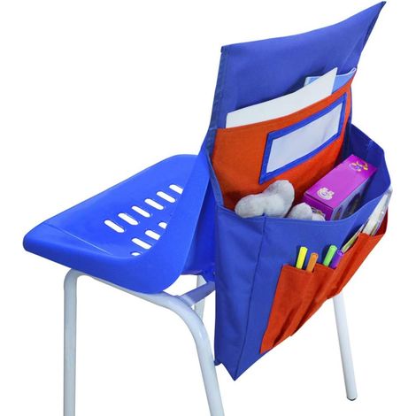 Sac de rangement pour dossier de chaise sac de suspension multifonctionnel pour poche arrière de chaise (rouge et bleu) (1/5)