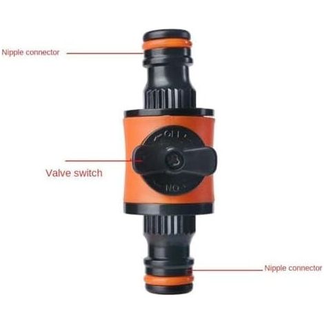(45×45×85)Vanne d'arrêt de tuyau d'arrosage, connecteur de tuyau d'arrosage, robinet d'arrêt de tuyau d'arrosage en plastique, adaptateur de connecteur rapide pour pulvérisateur de jardin (1/5)