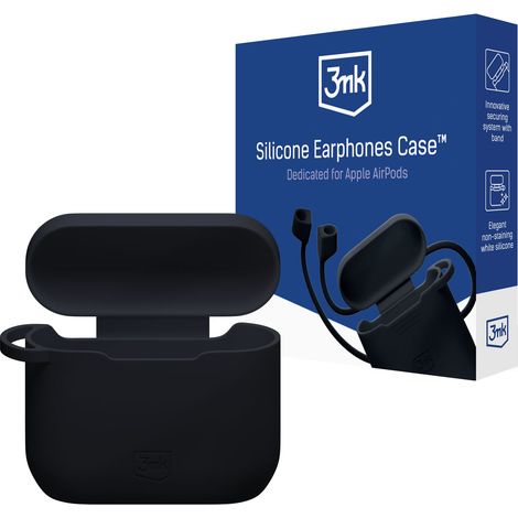 Custodia in silicone 3mk nera per AirPods di terza generazione Apple. (1/5)