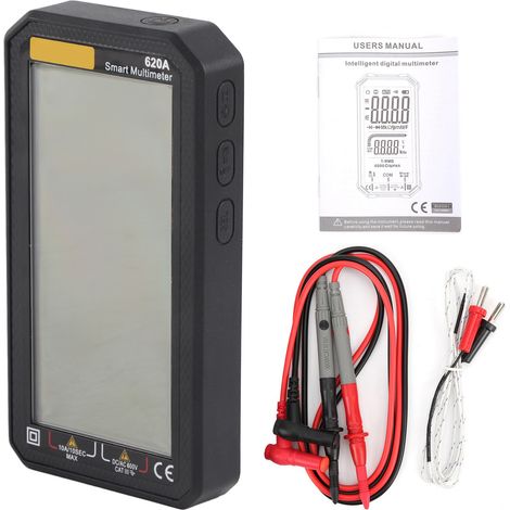 Multimètre intelligent numérique 620A écran complet, testeur automatique de tension, courant et résistance avec changement de plage (1/5)