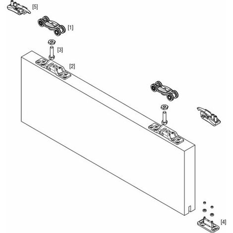 Kit garniture pour coulissants 0500 - charge 80 à 120 kg - avec 2 amortisseurs