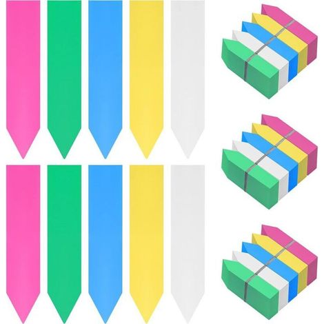 Lot de 500 étiquettes potagères en plastique multicolore, 10 x 2 cm, pour jardin, pépinière et semences (1/4)