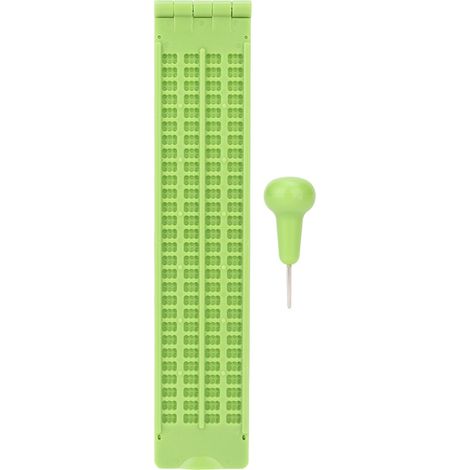 Tablette braille portable 4 lignes 28 cellules en plastique avec stylet - Accessoire d'apprentissage pour écriture tactile (1/5)