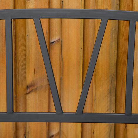 Banc de jardin métallique noir 2 places, 128x56x86 cm, assise en fer pour extérieur imperméable (1/5)