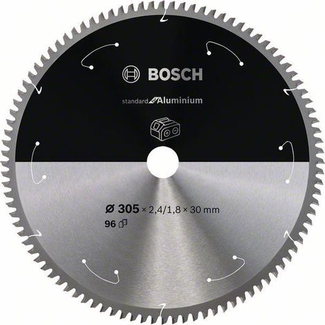Lame de scie circulaire Bosch aluminium pour scies à batterie 305 x 2,4/1,8 x 30 96 dents