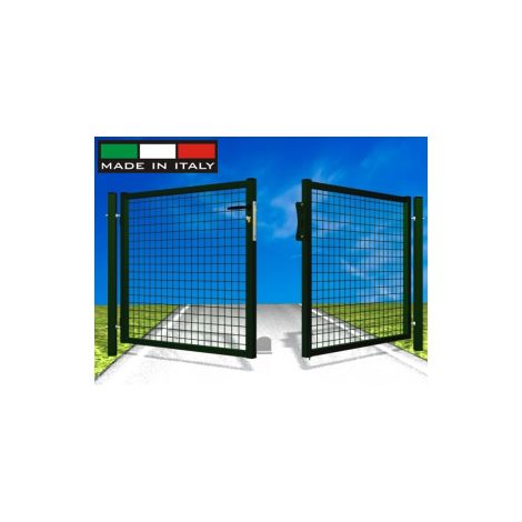 Cancello Garden Doppio - con Rete Saldata 50X50X4 mm - Telaio 35/40 mm - Dimensione: cm 300X150h - Peso 65 kg - Colore:Verde