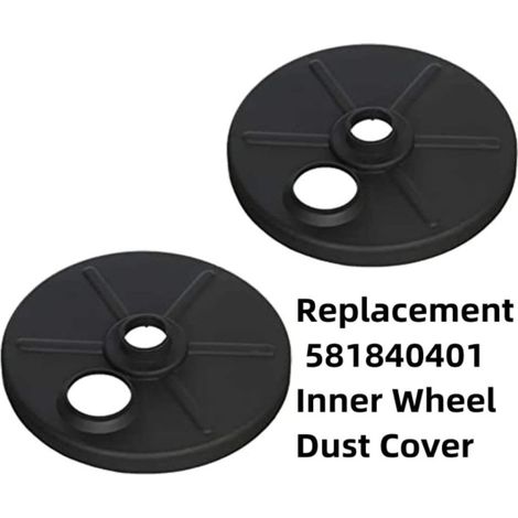 Cache-poussière de roue de tondeuse à gazon 532189403, compatible avec Sears Husqvarna AYP Poulan, noir. (1/4)