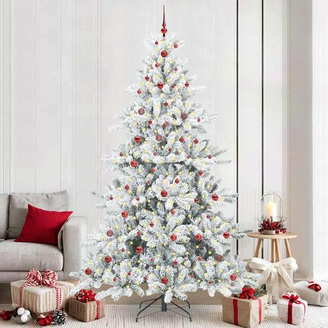 Künstlicher klappbarer Weihnachtsbaum Weiß 240 cm PVC und Stahl