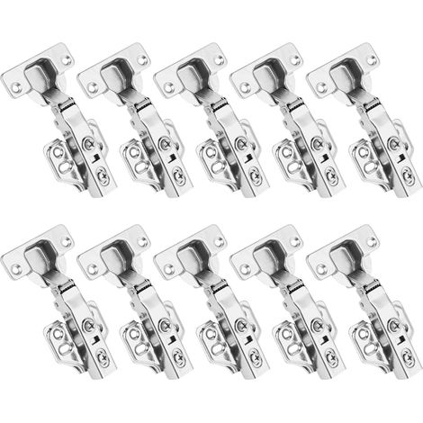 10 Stück 35-mm-Scharniere für Schranktüren mit Soft-Close-Funktion, Kaltrollenscharniere mit Schrauben, überlappende Küchenscharniere, Scharniere für Küchen-, Schrank- und Möbeltüren (1/5)