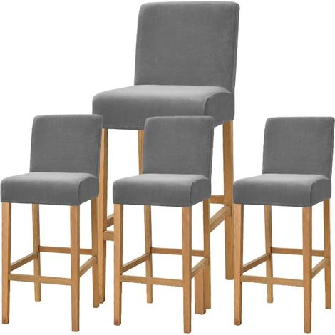 Housses de Chaise de Bar, Housse de Chaise Lavable Extensible et Amovible pour Chaise de Salle à Manger pivotante Courte Chaise arrière Tabouret (1/5)