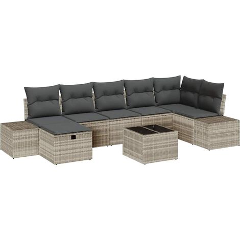 Maison Exclusive - Set di divani con cuscino 8 pcs polyrattan