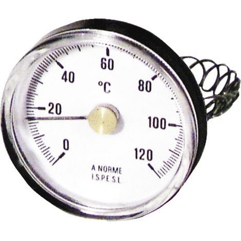 Rundes Thermometer mit Befestigung 0 bis 120°C Durchmesser 63mm