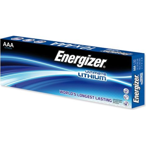 Boite de 10 piles ENERGIZER L92 - Format LR03 - AAA - Ultimate - Lithium - 1.5V