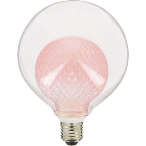 Zweischalige dekorative LED-Glühbirne in Rosé, E27-Fassung, 4 W, 2700 K, warmweißes Licht, vintage-Stil, ideal für Wohnzimmer, Schlafzimmer und Innendekoration