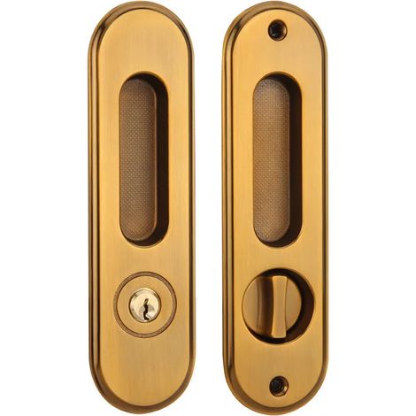 Serrure à clé pour porte coulissante, poignée de porte dissimulée, quincaillerie pour serrure de porte (1/5)