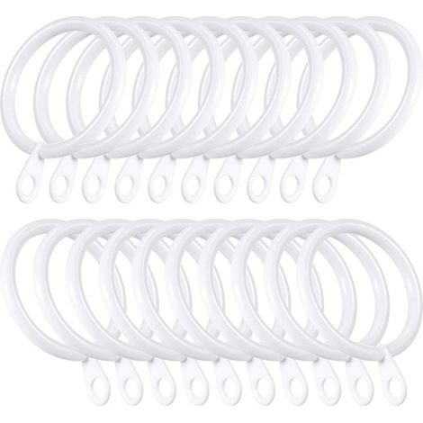 Metallene Gardinen- und Stangenaufhängungsringe, 30 mm Innendurchmesser, weiß, 20er-Packung (1/4)