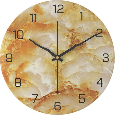 Horloge murale silencieuse moderne en marbre, décorée pour salon, salle de bain, chambre ou bureau. (1/5)