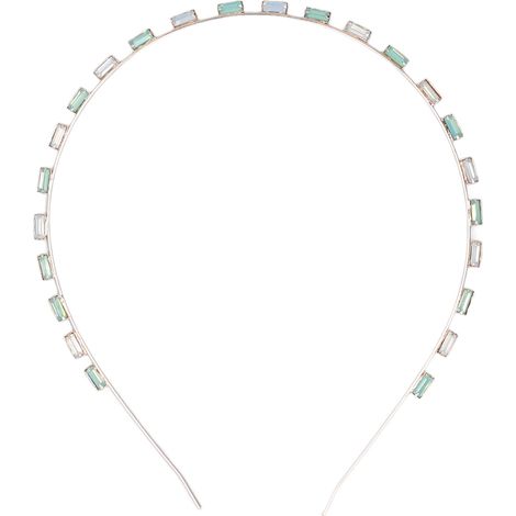 Bandeau élastique à strass brillant, accessoire capillaire coloré et confortable CHT-712 vert (1/5)