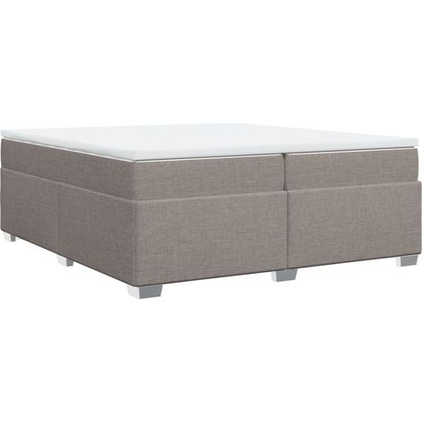 vidaXL Giroletto a Molle con Materasso Tortora 200x200 cm in Tessuto (1/5)