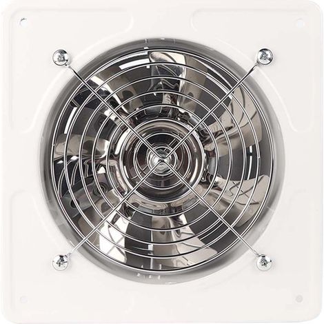 Ventilateur mural 190mm 40W 220V blanc, silencieux pour salle de bain, cuisine, garage, montage mural inclus