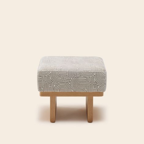 Tabouret en Bois et chenille bicolore Klark  ANCA (1/4)