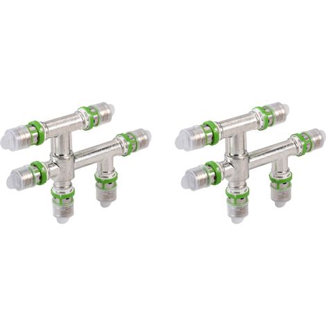 Comap – Té croisé métallique à sertir pour tubes multicouche 20x2-16x2-16x2 – Raccord laiton pour eau sanitaire et chauffage – 7495W201616