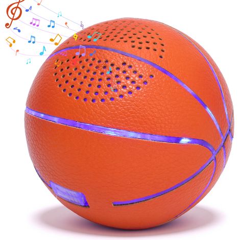 Enceinte Bluetooth Boule Bleue - Boule bleue lumineuse avec haut-parleur intégré – Le cadeau idéal pour les fans de basketball