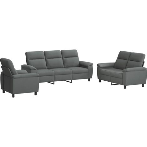 Sofa-Set 3 pcs Dunkelgrau Stoff vidaXL