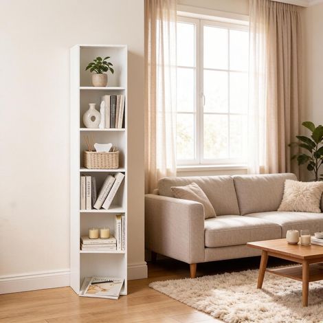 Étagère cubique haute de rangement, étagère à livres et plantes, pour salle de bain, bureau ou salon – design moderne et pratique (1/4)