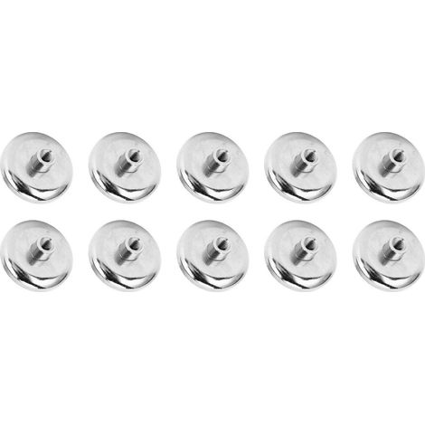 10 Neodym-Nadelmagnete D42 40kg, starke, vernickelte, rostfreie Hakenbasis, Set (1/5)
