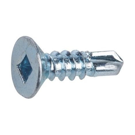 Vis autoperceuses tête fraisée empreinte carrée acier zingué blanc entièrement filetées, 4,8 x 38 en boîte de 250 pièces - VISWOOD (1/2)