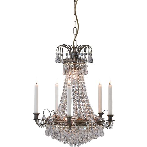 Markslojd LK100642 - Plafonnier à 6 ampoules en cristal antique, E14 (1/3)