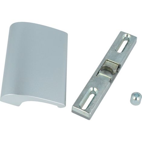 Terrassentür-Set Design Türgriff Universalschnäpper Hülse Balkontürgriff Fensterschnäpper Silber eloxiert (1/2)