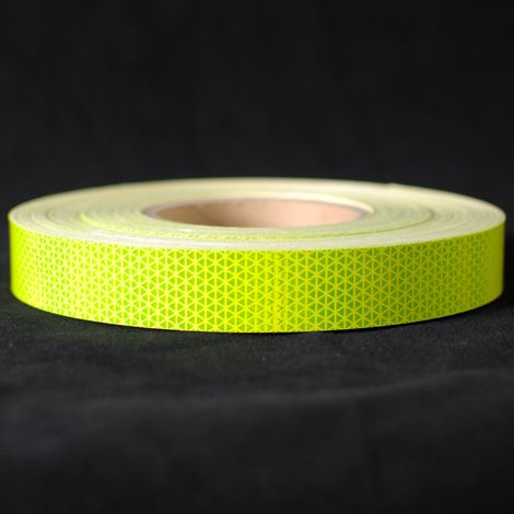 Nastro adesivo rifrangente giallo fluorescente ad alta intensità - Larghezza: 25mm - Lunghezza: 1 metro (1/3)