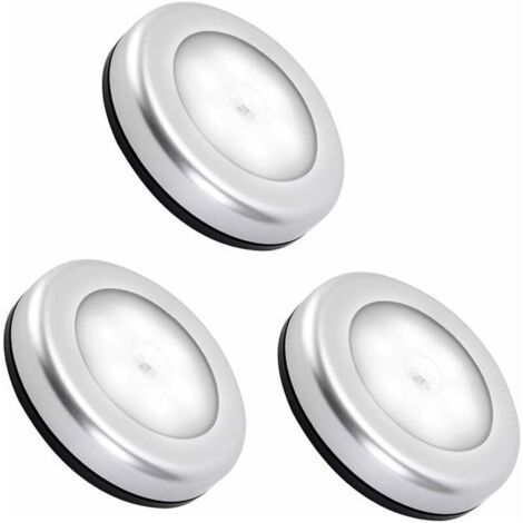 Night Light with Indoor Motion Sensor Battery Powered LED Lamp for Stairs, Closets, Hallways, Kids Rooms Auto ON/OFF 3M Adhesive Included (Pack of 3, Cool White Light) (1/5)