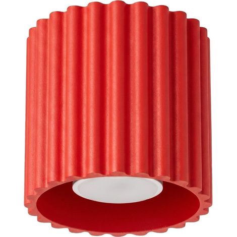 Plafones AURA rojo aluminio 1xGU10 10cm Sollux (1/2)