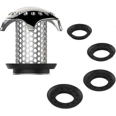 Filtre de baignoire/douche avec filtre anti-cheveux en acier inoxydable. (1/5)