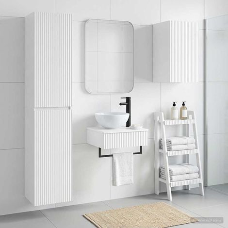 vidaXL Bathroom Furniture Set 3 pcs High Gloss White (1/5)